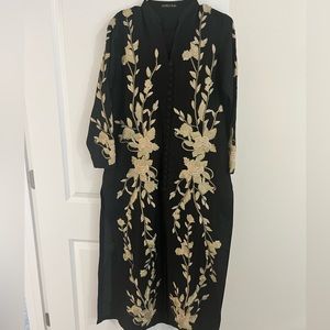 Black fully embroidered shirt and trouser